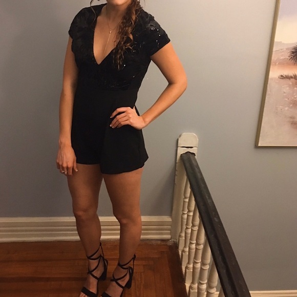 Black Sequin Romper from Windsor - Picture 3 of 5